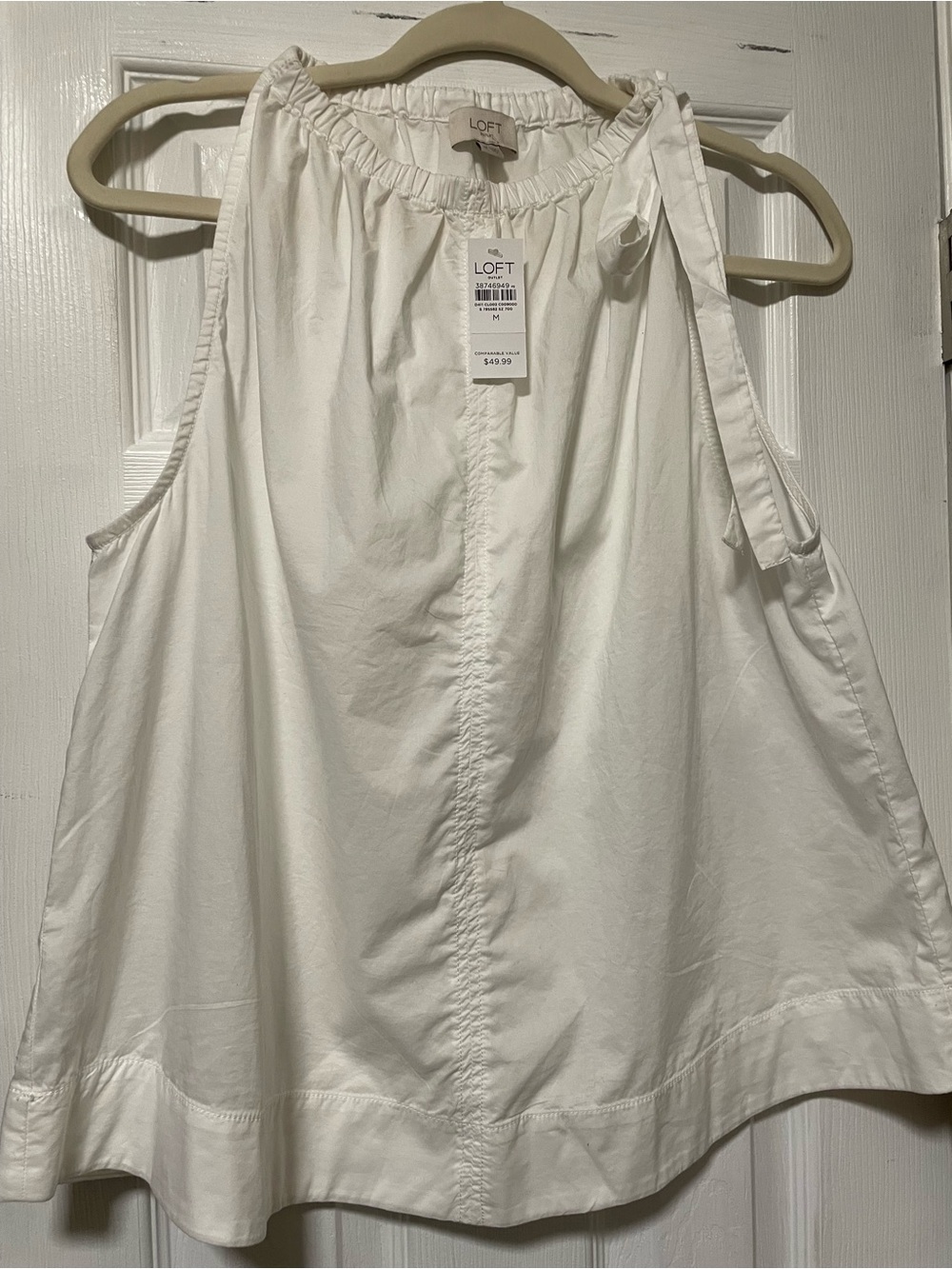 LOFT White Sleeveless Tie-Shoulder Camisole